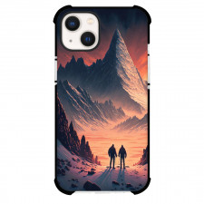 Famous Attraction Phone Case For iPhone and Samsung Galaxy Devices - Two Mountaineers Going To Everest Illustration Art
