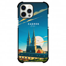 Famous Attraction Phone Case For iPhone and Samsung Galaxy Devices - Zagreb Croatia Retro Travel Poster