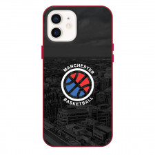 Manchester Basketball Phone Case For iPhone Samsung Galaxy Pixel OnePlus Vivo Xiaomi Asus Sony Motorola Nokia - Manchester Basketball Logo On Grayscale City Background