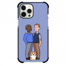 Brooklyn Nine-Nine Phone Case For iPhone and Samsung Galaxy Devices - Brooklyn Nine-Nine Holt Kevin And Cheddar Cartoon On Purple Background