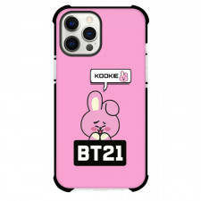 BT21 Cooky Phone Case For iPhone And Samsung Galaxy Devices - Cooky Happy Face On Pink Background