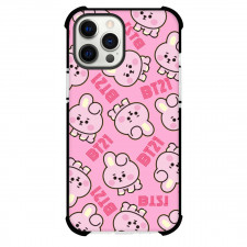 BT21 Cooky Phone Case For iPhone And Samsung Galaxy Devices - Cooky BT21 Pattern Art On Pink Background