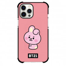 BT21 Cooky Phone Case For iPhone And Samsung Galaxy Devices - Cooky Sitting On Pink Background