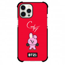 BT21 Cooky Phone Case For iPhone And Samsung Galaxy Devices - Cooky Work Out On Red Background
