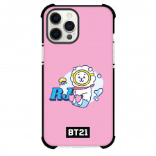 BT21 RJ Phone Case For iPhone And Samsung Galaxy Devices - RJ Dive Down Into The Ocean Pink Background