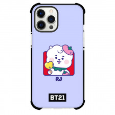 BT21 RJ Phone Case For iPhone And Samsung Galaxy Devices - RJ Holding Love Candy On Purp Background