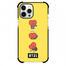 BT21 Tata Phone Case For iPhone And Samsung Galaxy Devices - Tata Daily Activities On Yellow Background