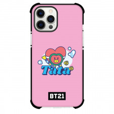 BT21 Tata Phone Case For iPhone And Samsung Galaxy Devices - Tata Dive Down Into The Ocean Pink Background