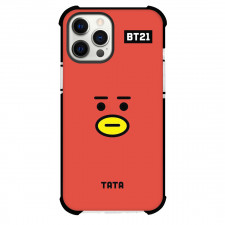 BT21 Tata Phone Case For iPhone And Samsung Galaxy - Tata Emoji On Red Background