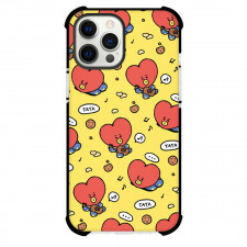 BT21 Tata Phone Case For iPhone And Samsung Galaxy - Tata Playing Guitar Pattern Art On Yellow Background