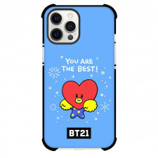 BT21 Tata Phone Case For iPhone And Samsung Galaxy - Tata You Are The Best Poster Blue Background