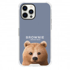The Brown Bear Phone Case For iPhone and Samsung Galaxy Devices - Brownie The Brown Bear Portrait On Blue Background