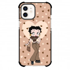 Betty Boop Phone Case For iPhone Samsung Galaxy Pixel OnePlus Vivo Xiaomi Asus Sony Motorola Nokia - Betty Boop Cowgirl Brown Hearts Background