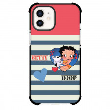 Betty Boop Phone Case For iPhone Samsung Galaxy Pixel OnePlus Vivo Xiaomi Asus Sony Motorola Nokia - Betty Boop Dog Licking in Blue Stripes Background