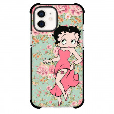 Betty Boop Phone Case For iPhone Samsung Galaxy Pixel OnePlus Vivo Xiaomi Asus Sony Motorola Nokia - Betty Boop Pink Dress Floral Background