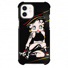 Betty Boop Phone Case For iPhone Samsung Galaxy Pixel OnePlus Vivo Xiaomi Asus Sony Motorola Nokia - Betty Boop Rockstar Black Outfit Black Background