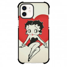 Betty Boop Phone Case For iPhone Samsung Galaxy Pixel OnePlus Vivo Xiaomi Asus Sony Motorola Nokia - Betty Boop Sitting Red Heart Background