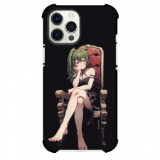 Frieren Beyond Journey's End Ubel Phone Case For iPhone Samsung Galaxy Pixel OnePlus Vivo Xiaomi Asus Sony Motorola Nokia - Ubel Sitting In Chair Black Background