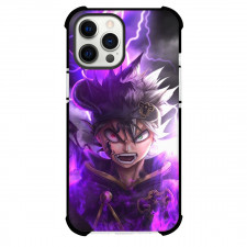 Black Clover Asta Phone Case For iPhone Samsung Galaxy Pixel OnePlus Vivo Xiaomi Asus Sony Motorola Nokia - Asta Angry Portrait Violet Lightning Background