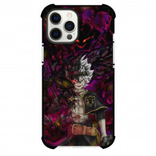 Black Clover Asta Phone Case For iPhone Samsung Galaxy Pixel OnePlus Vivo Xiaomi Asus Sony Motorola Nokia - Asta Grinning Black Maroon Flare Background