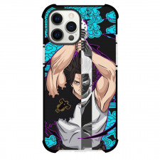Black Clover Yami Sukehiro Phone Case For iPhone Samsung Galaxy Pixel OnePlus Vivo Xiaomi Asus Sony Motorola Nokia - Yami Sukehiro Holding Sword Half Face Aqua Line Art Background