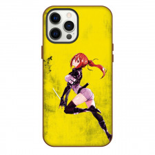 Black Torch Ichika Kishimojin Phone Case For iPhone Samsung Galaxy Pixel OnePlus Vivo Xiaomi Asus Sony Motorola Nokia - Ichika Kishimojin Side Portrait On Yellow Grunge Background