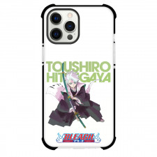 Bleach Toshiro Hitsugaya Phone Case For iPhone And Samsung Galaxy Devices - Toshiro Hitsugaya Attack Mode Comic Art On White Background