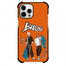 Blue Lock Phone Case For iPhone And Samsung Galaxy Devices - Seishiro Nagi Hyoma Chigiri Illustration On Orange Background