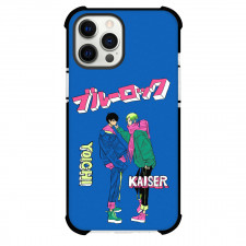 Blue Lock Phone Case For iPhone And Samsung Galaxy Devices - Yoichi Isagi Michael Kaiser Illustration On Blue Background