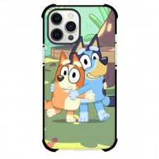 Bluey Phone Case For iPhone and Samsung Galaxy Devices - Bluey And Bingo Hugging Illustration