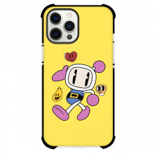 Bomberman White Phone Case For iPhone Samsung Galaxy Pixel OnePlus Vivo Xiaomi Asus Sony Motorola Nokia - Bomberman White Bomber Walking On Yellow Background