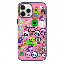 Brawl Stars Phone Case For iPhone Samsung Galaxy Pixel OnePlus Vivo Xiaomi Asus Sony Motorola Nokia - Brawl Stars Characters Sticker On Pink Background