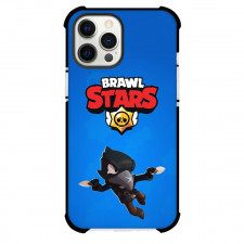 Brawl Stars Crow Phone Case For iPhone Samsung Galaxy Pixel OnePlus Vivo Xiaomi Asus Sony Motorola Nokia - Brawl Stars Crow Flying On Blue Background