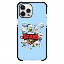 Brawl Stars Gus Phone Case For iPhone Samsung Galaxy Pixel OnePlus Vivo Xiaomi Asus Sony Motorola Nokia - Brawl Stars Gus Characters Around The Logo On SkyBlue Background