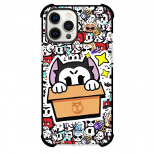 Brawl Stars Kit Phone Case For iPhone Samsung Galaxy Pixel OnePlus Vivo Xiaomi Asus Sony Motorola Nokia - Brawl Stars Kit Sticker On Pattern Art Background