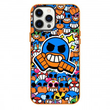 Brawl Stars El Primo Phone Case For iPhone Samsung Galaxy Pixel OnePlus Vivo Xiaomi Asus Sony Motorola Nokia - Brawl Stars El Primo Avatar Sticker On Pattern Art Background