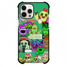 Brawl Stars Spike Phone Case For iPhone Samsung Galaxy Pixel OnePlus Vivo Xiaomi Asus Sony Motorola Nokia - Brawl Stars Spike Collage Green Background Poster