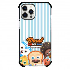 Bread Barbershop Phone Case For iPhone Samsung Galaxy Pixel OnePlus Vivo Xiaomi Asus Sony Motorola Nokia - Characters Smiling Series Poster Black And White Stripe Background