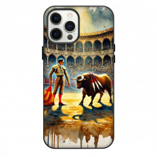 Bullfighters Phone Case For iPhone Samsung Galaxy Pixel OnePlus Vivo Xiaomi Asus Sony Motorola Nokia - Bullfighters Matador And Bull Side Portrait Grunge Poster