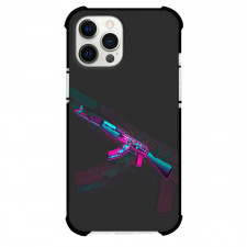 CS Go Case For iPhone Samsung Galaxy Pixel OnePlus Vivo Xiaomi Asus Sony Motorola Nokia - Neon AK 47 Black Background