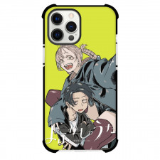 Call of The Night Nazuna Nanakusa Phone Case For iPhone Samsung Galaxy Pixel OnePlus Vivo Xiaomi Asus Sony Motorola Nokia - Nazuna Nanakusa & Kou Yamori Yellow Background