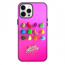 Candy Crush Phone Case For iPhone Samsung Galaxy Pixel OnePlus Vivo Xiaomi Asus Sony Motorola Nokia - Candy Crush Sweet Passions 3D Art On Pink Background
