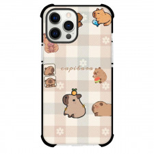 Capybara Phone Case For iPhone Samsung Galaxy Pixel OnePlus Vivo Xiaomi Asus Sony Motorola Nokia - Capybara Collage Checkered Background