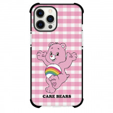 CareBears Cheer Bear Phone Case For iPhone and Samsung Galaxy Devices - Cheer Bear Pink Checked Pattern