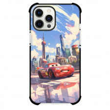 Cars Lightning McQueen Phone Case For iPhone Samsung Galaxy Pixel OnePlus Vivo Xiaomi Asus Sony Motorola Nokia - Lightning McQueen On A City Background Painting