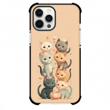 Cat Phone Case For iPhone and Samsung Galaxy Devices - Baby Cats Vector Art On Beige Background