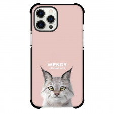 The Canada Lynx Cat Phone Case For iPhone and Samsung Galaxy Devices - Wendy The Canada Lynx Cat Portrait On Pink Background
