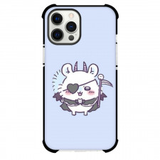 Chiikawa Little Peach Rat Phone Case For iPhone Samsung Galaxy Pixel OnePlus Vivo Xiaomi Asus Sony Motorola Nokia - Little Peach Rat Heart Band on Eye with Blue Background