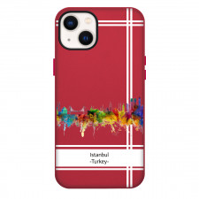 Famous Attraction Istanbul Turkey Phone Case For iPhone and Samsung Galaxy Devices - Istanbul Turkey Color Cityscape Art