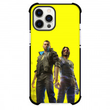 Cyberpunk 2077 Johnny Silverhands Phone Case For iPhone and Samsung Galaxy Devices - Johnny Silverhand V Standing On Yellow Background